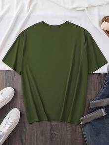 2026New Summer Collection With A Circular Theme And Brazilian Prints T Shirt--Soft And Versatile,Round Neck Short Sleeve,Japanese And Korean Style Ins - 綠色 - 查看 2