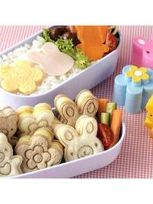 3pcs/Set Cute Animal Shaped Sandwich/Cookie Cutter Mold, Bread Bento Mold, Essential For Making Baby Food And Sandwiches - Bear+Flower+Rabbit - View 5