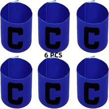6 piezas Brazalete de Capitán de Fútbol de Color Mixto Aleatorio, Alta Elasticidad Sin Apretar, Posicionamiento Preciso de la Posición de Capitán, Adecuado para Todo Tipo de Entrenamiento y Competiciones, Regalos, Tu Mejor Opción para Deportes - Multicolor - Ver 6
