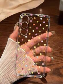 1個時尚彩色圓點軟手機保護殼，適用於華為榮耀、Galaxy A04e/12/A13/A14/A34/A50/A52/A53/A54/S21/S22/S23/S24/S25/S25Ultra/S25FE/S26/S26 PLUS/S26 ULTRA/S26 EDGE/ 6A/7A/8A/ 12T/13T/15T/15 TPRO - 無色 - 查看 6