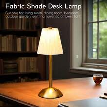 Cordless Table Lamp,Fabric Shade Table Lamps Rechargeable Operated Table Lamp With 3 Color Stepless Dimming & 3 Lighting Modes Touch Control Bedside Lamps - 2PCS - View 4