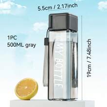 1 件 500ml/16.9oz 塑料方形水杯，夏季学生水瓶，容量大，设计美观，防烫杯，适合喝咖啡和外出，适合户外、露营 - 彩色 - 查看 15