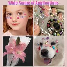 12pcs Mini Rhinestone Gem Stickers - Random Style Self-Adhesive Multicolor Mixed Shapes (Heart, Star, Flower) Suitable For DIY Crafts, Nail Art, Face And Body Decoration - Shiny Acrylic Rhinestones For Jewelry Making, Hair Accessories, Home Craft Materials, Craft Rhinestones - A - View 4