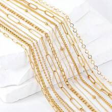 2m Fashion Stainless Steel O-Chain Round Circle Chain Lip Chain Cross Bead Chain For DIY Handmade Necklace Bracelet Jewelry Accessories - Chain - View 9