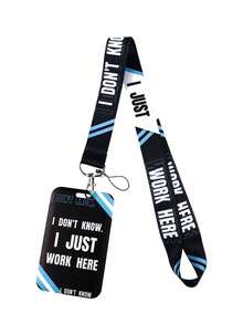 1pc Quote Pattern Long Lanyard ID Card Holder Set, Suitable For Doctors, Nurses, Students, Teachers, Exhibition Staff ID Badge Lanyard, Can Be Used As Exhibition, Gift, Keychain Or Daily Use - Multicolor - View 9