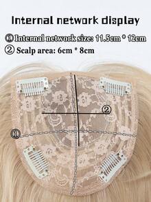 Synthetic Topper Clip In Hair Extensions With Bangs For Women Increase The Amount Of Hair On The Top Of The Head Cover The White,Breathable And Heat-Resistant For Daily Use, Halloween - Multicolor - View 3
