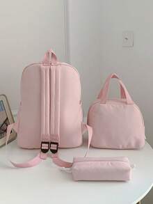 Set Ransel Sekolah 3 Bagian - Ransel Kapasitas Besar Warna Solid + Tas Bekal + Tempat Pensil, Paket Lengkap dengan Kompartemen Laptop, Ransel Nilon Tahan Lama, dengan Tali Bahu yang Dapat Diatur dan Banyak Kantong Luas - Tas Ritsleting Ringan dan Portabel, Cocok untuk Pelajar/Remaja/Lulusan, Sempurna untuk Aktivitas Luar Ruangan/Perjalanan/Sekolah Menengah Pertama/Sekolah Menengah Atas/Perguruan Tinggi, Ransel Penting untuk Kuliah - MultiWarna - View 11