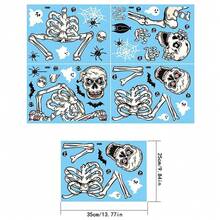 4pcs Halloween Skeleton Window Stickers, Glass Window Decor, Double-Sided Cute Halloween Window Decals, Indoor Home Office Party Decoration - Style 2 - View 7