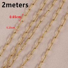 2m Fashion Stainless Steel O-Chain Round Circle Chain Lip Chain Cross Bead Chain For DIY Handmade Necklace Bracelet Jewelry Accessories - Chain - View 13