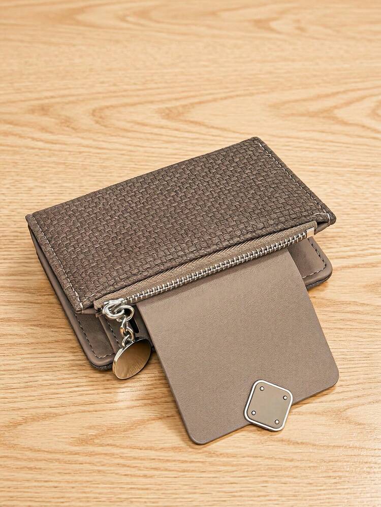 MINGYOU 2026 New Upgraded Fashion Soft Leather Textured Handheld Short Wallet Zipper Coin Purse - Chocolate Brown - View 2