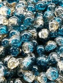 50 peças de contas de vidro de cristal redondo craquelado azul aurora de 8 mm, para fazer joias DIY à mão, pulseiras, colares e brincos - Multicolorido - Ver 3