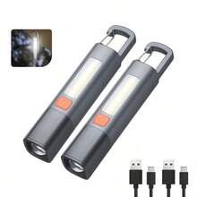 2 FUTUREM SDT-119 XPE LED Flashlight, Super Bright Flashlight With Hook, Rechargeable Camping Light With Zoom, Waterproof - Star - View 9