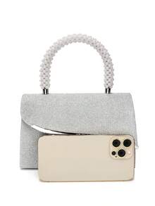 Silver Color Women Evening Bags Cover Envelope Design Pary Wedding Girl Handbags With Chain Shoulder Clutch Velvet Fashion Purse - Silver - View 3