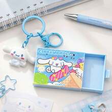 MINISO Sanrio 滑動迷你盒鑰匙圈，可愛 Hello Kitty My Melody Cinnamoroll Pompompurin Pochacco 角色包飾吊飾，附夾扣鉤，背包錢包配件，開學禮物，5 款可選 - 樣式 1 - 查看 7