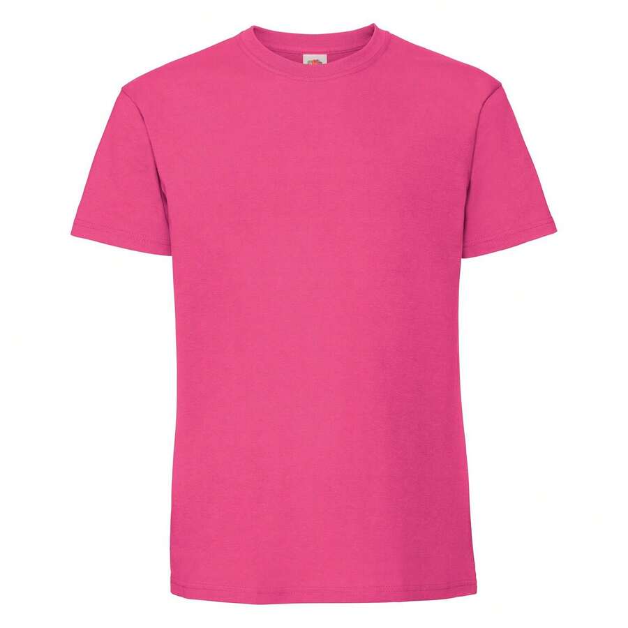 Fruit Of The Loom Mens Ringspun Premium T-Shirt - Fuchsia - View 1