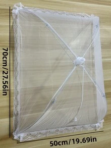 1pc Foldable Food Cover, Dust-Proof And Fly-Proof Table Food Cover, Vegetable Cover Umbrella, Rectangular Mosquito-Proof Kitchen Cover - White - View 16