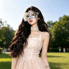 Elegant Exquisite Lace Decorated Mask, Fashionable Party Face Accessory, Ideal Prop For Stage Performance And Romantic Theme Party - Multicolor - View 6
