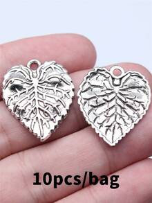 10pcs 26x21mm Leaf Charms Pendant For DIY Jewelry Making Necklace Keychain Phone Chain Bracelet Making Accessories Handmade Craft Making Findings - Leaves - View 10