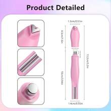 Pink 3Pcs Multi-Functional Cat Eye Nail Tool Set, Detachable Multi-Head Accessories For Heart, Square & Arc Nail Shimmer Effects - Pink - View 6
