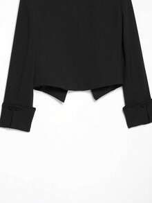 Seelio Spring/Autumn New Women's European And American Style Fashion Minimalist Versatile Knot Button Blazer Black - Black - View 5