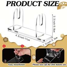 1 buah/2 buah Stand Display Kipas Akrilik 2D, Dudukan Kipas Transparan Lipat, Stand Kipas Tangan, Rak Display Kipas Genggam Lipat, Rak Penyimpanan Kipas, Stand Kipas Datar 2D - MultiWarna - View 5