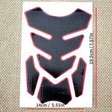 1pc Black Carbon Fiber Pattern Red Edge Motorcycle Fishbone Design Sticker, Adds Sporty And Personalized Style To Motorcycle. Effectively Prevents Scratches And Wear On Motorcycle Surface, Protects Paint, Especially For Fuel Tank Area - 3D Fishbone Creative Transformation Sticker - View 4