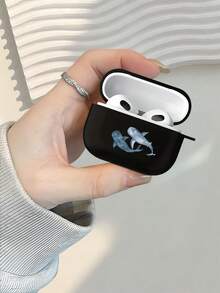 New Shark Pattern Earphone Protective Case, Compatible With IPhone - Also Compatible With AirPods 2/4 High-Value Niche Earphone Shell, And Compatible With 3/Pro/Pro2/Pro3, Birthday Gift For Friends/Couples, Practical Gift, Niche Ocean Style Bluetooth Earphone Shell - Black - View 3