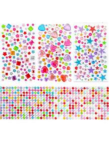 10 Sheets 4100pcs Hair Gem Stickers, Colorful Acrylic Shiny Pearl Rhinestone Self-Adhesive Stickers, Women Girls Holiday Party COS Costume Hair Styling Tools - Multicolor - View 11