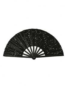 Customized Photo Print Handheld Fan - Personalized Glitter Bamboo Folding Fan. Fun Accessory For Birthday And Bachelorette Parties - Multicolor - View 10