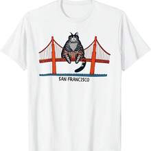Kliban Cat San Francisco Golden Gate T-Shirt - White - View 1