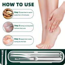 Stainless Steel Foot Callus And Nail Dead Skin Trimming Tool, Foot Keratin Removal Tool, Trimming Tool Set, Perfect For Home Foot Care - Multicolor - View 6