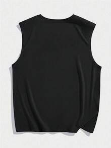 Summer Men's Fashionable Sleeveless T-Shirt In Solid Black Sports - Multicolor - View 4