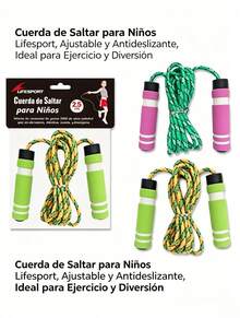 Ergonómicas Cuerdas de saltar con empuñadura de espuma antideslizante, ligeras Cuerdas de saltar para niños en edad infantil y estudiantes escolares, ajustables Cuerdas de saltar para entrenamiento diario en casa y actividades deportivas al aire libre, cuerda accesorio de fitness infantil - 2,5 m - Ver 5