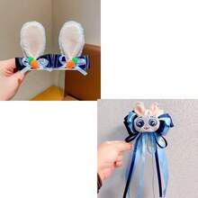 Disney 1/2pcs Student Girl Hair Clip Rabbit Police Officer Headpiece Little Girl Zootopia Rabbit Ears Bow Hair Clip Hair Accessory Exquisite - B - View 17