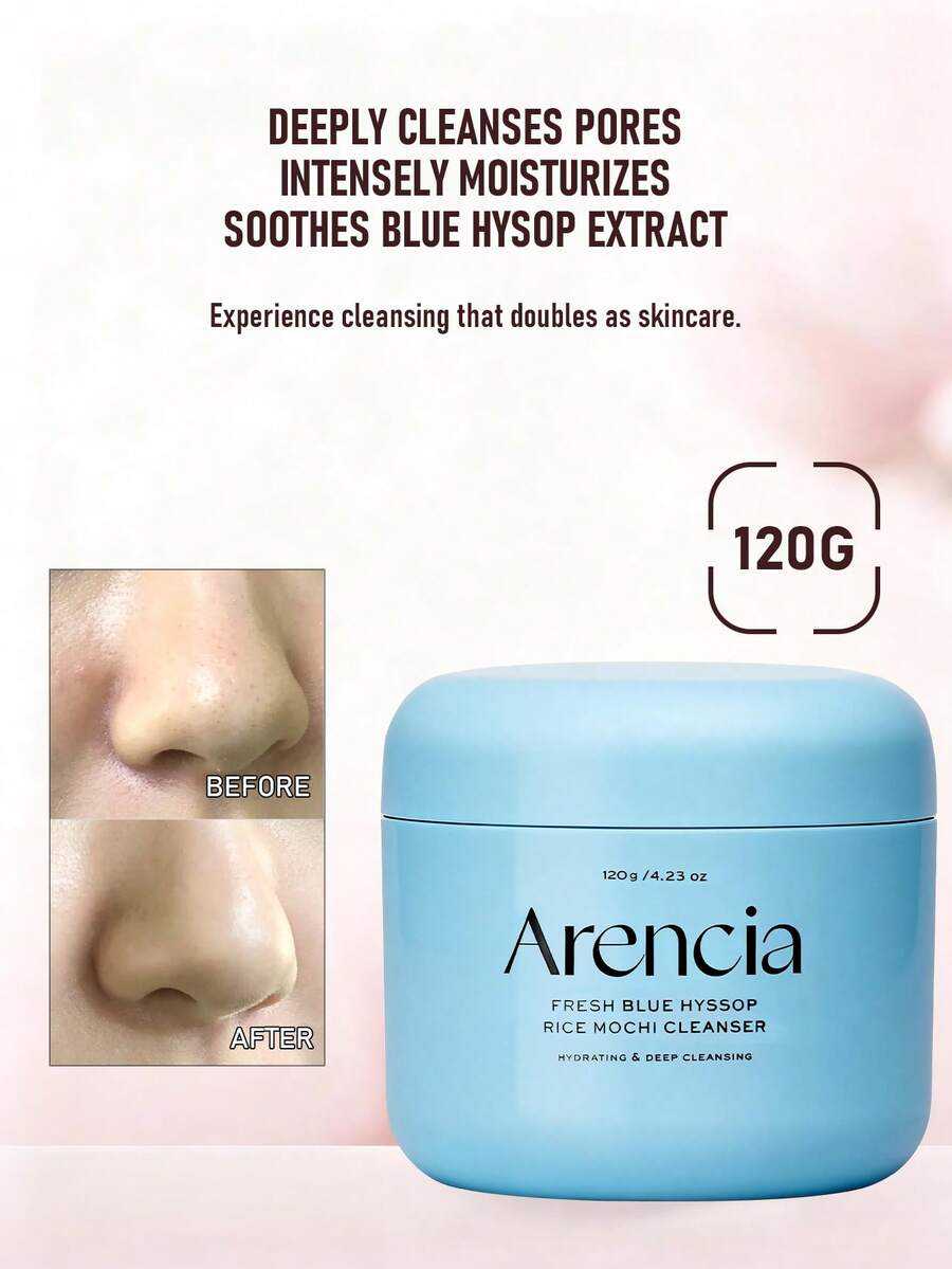 Arencia 清新蓝薄荷慕斯洁面乳 120克/4.23盎司 | 洁面乳 | 温和去角质二合一 | 深层清洁、保湿、细致毛孔 | 促进角质去除 | 富含维生素和矿物质 | 蕴含抗氧化成分 - Blue Hyssop Mochi Cleanser - 120g - 查看 1