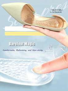 Semelles intérieures en silicone à talons hauts pour femmes, antidérapantes, convenant aux talons hauts pour femmes et aux chaussures de sport pour hommes, convenant pour l'été, la rentrée scolaire, les bottes et autres occasions, convenant pour l'extérieur, les sports, les voyages, la maison, le bureau, l'école, etc. - transparent - Voir 3