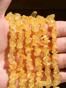 80cm天然石玫瑰石英紫水晶虎眼石不規則珠子，適用於珠寶製作DIY吊飾手鍊項鍊配件 - 彩色 - 查看 7