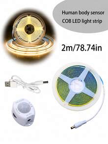 شريط إضاءة LED COB بمستشعر حركة PIR، يعمل بالطاقة عبر USB، مفتاح تلقائي للخزائن والدواليب، مسافة استشعار 3-5م، زاوية استشعار واسعة 120°، وقت تأخير قابل للتعديل، أبيض دافئ/أبيض طبيعي/أبيض بارد - مفتاح استشعار الحركة بالأشعة تحت الحمراء - مشاهدة 16