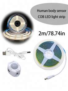 شريط إضاءة LED COB بمستشعر حركة PIR، يعمل بالطاقة عبر USB، مفتاح تلقائي للخزائن والدواليب، مسافة استشعار 3-5م، زاوية استشعار واسعة 120°، وقت تأخير قابل للتعديل، أبيض دافئ/أبيض طبيعي/أبيض بارد - مفتاح استشعار الحركة بالأشعة تحت الحمراء - مشاهدة 13