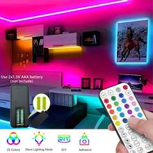 HBOWMDJIA 3ft-100ft LED Lights For Bedroom, Remote, APP Control, RGB Music Sync Color Changing LED Strip Lights For Home Decor Room Decor - Multicolor - View 5