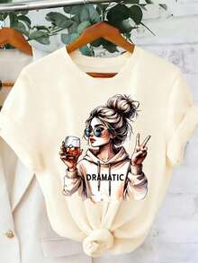 Women T-Shirts - 杏色 - 查看 1