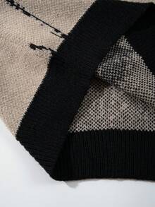 ANDREILEE Cartoon Street Style Men's Sweater Fashion Street Style Daily Commute Home Versatile Crew Neck Long Sleeve Loose Knit Pullover - Black - View 8