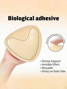 1 Pair Double-Sided Adhesive Breast Lift Pads, Breathable Silicone Triangle Breast Pads, Strong Lift, Reusable, Suitable For Bandeau Bras, Bikini Bras, Swimsuit Bras And Sports Bras, Comfortable And Invisible, Create Natural Breast Shape - Multicolor - View 7