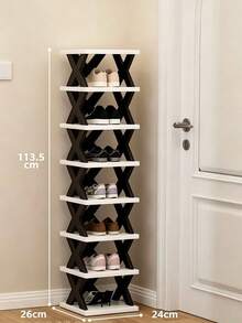 9/8/7/6/5/4/3/2 Tier Narrow Shoe Rack, New Upgraded Shoe Rack, Small Vertical Shoe Rack, Space-Saving DIY Freestanding Shoe Storage Organizer, Suitable For Entryway, Closet, Can Accommodate Size 42-43 Shoes, Easy To Assemble And Stable Structure, Black And White Color Scheme - Multicolor - View 20