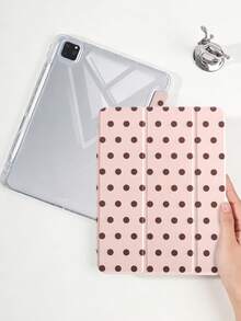 1件全透明壓克力殼三折平板保護殼 粉色大波點圖案，適用於 iPad 10th Gen/11th/10.2/10.5/Air4/Air5/10.9/Pro11/Air 11-In.(M2)-2024/Pro 11-In.(M4)-2024/Air 11-Inch (M3) 2025/(A16) 11 Inch 11th Generation 2025 Mini6/Mini7/Air1/Air2/9.7/Air 8(M4)2026(11-Inch) 機型 - 彩色 - 查看 7