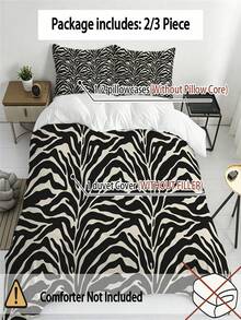 3PCS Classic Gold Foil Textured Duvet Cover Set (1 Duvet Cover + 2 Pillowcases), Soft Skin-Friendly Machine Washable, Comfortable Bedding For Home And Dorm, Multiple Sizes Available, Suitable For All Seasons, Does Not Include Duvet Insert And Pillow Insert - Multicolor 3 - View 8