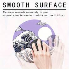 Wave Mouse Pad, Office Desk Circular Mouse Pad, Small Mini Travel Mouse Pad With Anti Slip Rubber Base, 7.87 Inch Diameter Suitable For Work Wireless Computer Laptop, Office Desk Accessory Single 47g - View 7