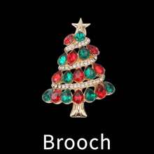 1/3 Broche de aleación con diseño creativo de árbol de Navidad con strass, accesorio de pin para ropa y mochila, regalo de Navidad para amigos - estilo - Ver 3