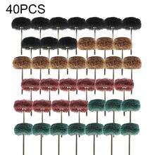 40pcs Mini Drill Abrasive Brush Nylon Buffing Polishing Wheel Sanding Head 3mm Shank Buffs Rotating Tool Accessories - Multicolor - View 7