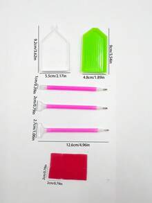 Conjunto de 11 Peças de Ferramentas para Pintura de Diamante, Caneta de Pintura de Diamante DIY para Adultos, Bandeja de Pintura de Diamante, Cola/Argila para Pintura de Diamante, Ferramentas de Arte para Alívio do Estresse, Caneta de Pintura de Diamante 3-Diamante/6-Diamante/9-Diamante 1 Peça Cada, Bandeja de Pintura de Diamante Bandeja Pequena Verde Fechada/Bandeja Branca Pontiaguda 1 Peça Cada, Cola/Argila 2*2cm 6 Peças - Conjuntos - Visão 4